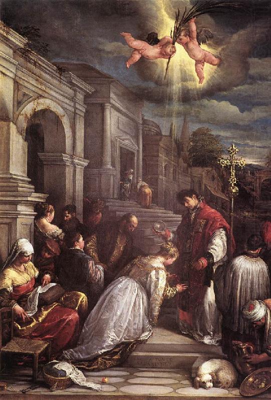 St Valentine Baptizing St Lucilla  fgh, BASSANO, Jacopo